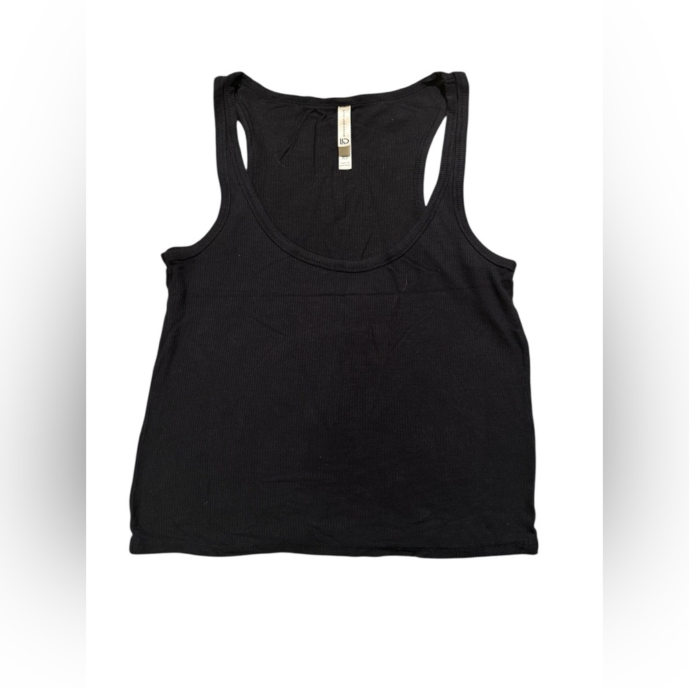 Live Love Dream by Aeropostale Black Ribbed Racerback Tank Top (XS)